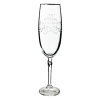 Bohemia Crystal Celebration Flutes 25th Anniversary Flute Set of 2