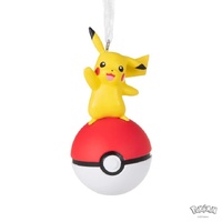 Hallmark Resin Hanging Ornament - Pokémon Pikachu on Poké Ball