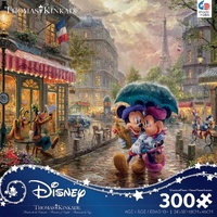 Thomas Kinkade Disney 300pc Oversized Puzzle - Mickey and Minnie in Paris