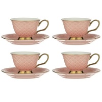 Ashdene Ripple - Cup & Saucer Set of 4 - Blush