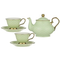 Ashdene Ripple - Teapot & 2 Teacup Set - Pistachio