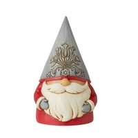 Jim Shore Heartwood Creek Nordic Noel - Grey Floral Hat Gnome