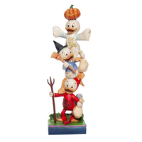 Jim Shore Disney Traditions - Huey, Dewey and Louie Stacked Halloween - Teetering Trick-or-Treaters