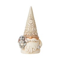 Jim Shore Heartwood Creek White Woodland - Gnome Holding Bunny