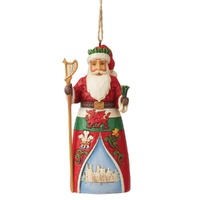 Jim Shore Heartwood Creek Christmas Around The World - Welsh Santa Hanging Ornament