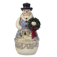 Jim Shore Heartwood Creek Victorian - Snowman with Wreath Hanging Ornament