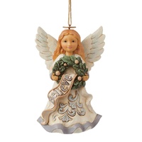 Jim Shore Heartwood Creek White Woodland - Believe Angel Hanging Ornament