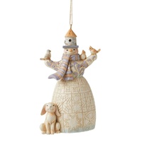 Jim Shore Heartwood Creek White Woodland - Snowman Hanging Ornament