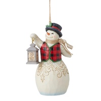 Jim Shore Heartwood Creek Country Living - Snowman With Lantern Hanging Ornament