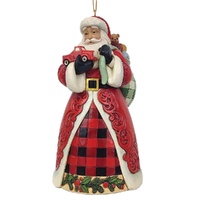 Jim Shore Heartwood Creek Country Living - Santa Holding Red Truck Hanging Ornament