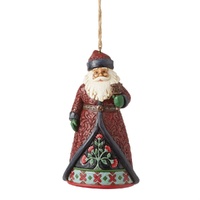 Jim Shore Heartwood Creek Holiday Manor - Santa with Bell Hanging Ornament