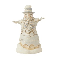 Jim Shore Heartwood Creek White Woodland - Carved Snowman in Top Hat