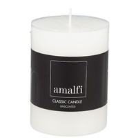 Amalfi Unscented Pillar Candle - White 7.5x10cm