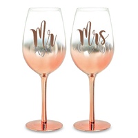 Rose Ombre Mr And Mrs Wine Glass Set