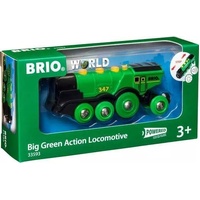 BRIO World Train - Big Green Battery Powered Action Locomotive