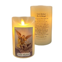 Flickering LED Wax Devotional Candle - Saint Michael the Archangel