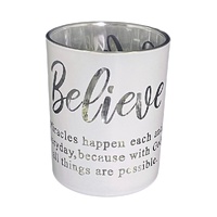 Religious Gifting Shine Bright Candle Holder - Believe