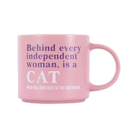 Splosh Cheeky Mug - Behind Every Independent Woman Is A Cat Who Follows Her To The Bathroom