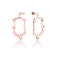 Disney Couture Kingdom - Aladdin - Genie Outline Earrings Rose Gold