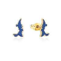 Disney Couture Kingdom - Fantasia - Sorcerer's Apprentice Mickey Enamel Silhouette Stud Earrings Gold