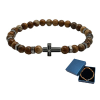 Precious Stone Bracelet With Cross