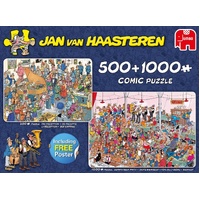 Jan Van Haasteren Puzzle 2 In 1 500pc + 1000pc - Lets Party