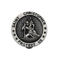 Visor Clip Pewter - St Christoper