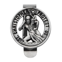 Pewter Visor Clip - St. Christopher