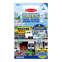 Melissa & Doug Magnetic Take Along Jigsaw Puzzles - Vehicles