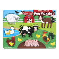 Melissa & Doug Peg Puzzle - Farm 8pc