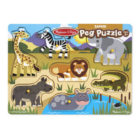 Melissa & Doug Peg Puzzle - Safari 8pc