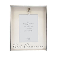 Silver Communion Photo Frame Cup Motif