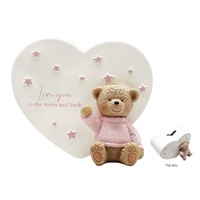 Moon And Back Pink Bear - Money Box