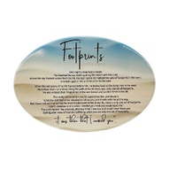 Home Warmer Ceramic Oval Plaque - Footprints