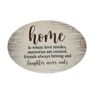 Home Warmer Ceramic Oval Plaque - Home