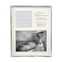 Silver Communion Photo Frame with Record - 4x6