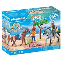 Playmobil Horses of Waterfall - Starter Pack Horseback Riding Trip to the Beach with Amelia and Ben