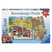 Ravensburger Puzzle 3 x 49pc - Fire Brigade Run