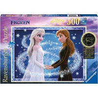 Ravensburger Puzzle 500pc - Disney Frozen Anna And Elsa Glow In The Dark