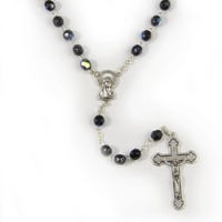 Rosary Beads Crystal Ab 7mm - Black