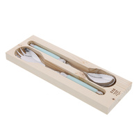 Jean Dubost Laguiole Simplicite - 2pc Salad Server Set Aqua Pastels