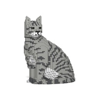 Jekca Animals - Tabby Cat Grey Sitting 27cm