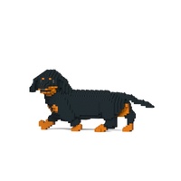 Jekca Animals - Dachshund Walking Black 15cm