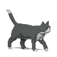 Jekca Animals - Grey Tuxedo Cat 28cm