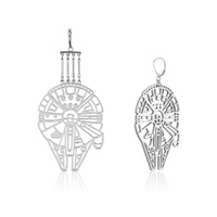 Disney Couture Kingdom - Star Wars - Millennium Falcon Drop Earrings White Gold