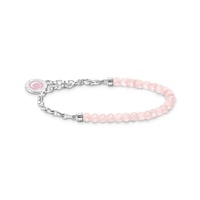 Thomas Sabo Charm Club - Charmista Chain Link Bracelet - Silver with Rose Quartz (12 - 15cm)