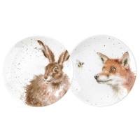 Royal Worcester Wrendale Coupe Plates - Fox & Hare (Set of 2)