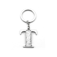 Whitehill Keyrings - Silver Glitter Keyring "T"