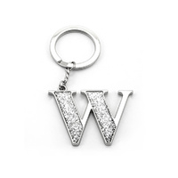 Whitehill Keyrings - Silver Glitter Keyring "W"