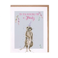 Wrendale Designs Greeting Card - On The Lookout For a Party